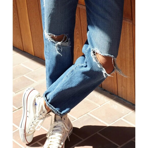 Outerknown S.E.A. Fillmore Boyfriend Denim Jeans 30 Blue Distressed New - Picture 16 of 16
